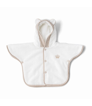 First First - bath cape poncho ALIKA SILENT SANDS - white-beige