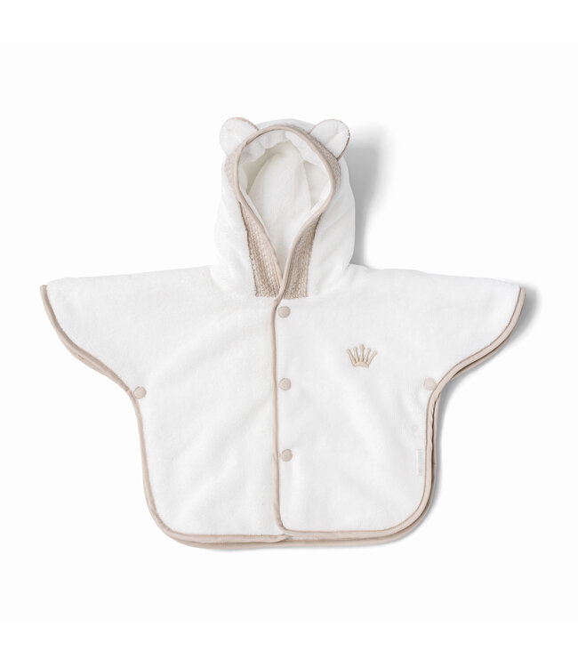 First First - bath cape poncho ALIKA SILENT SANDS - white-beige