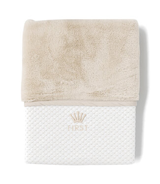 First First - blanket for bed LIO XXL SILENT SANDS - white-beige