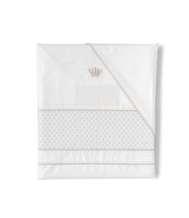 First First - duvet cover for bed SAM SILENT SANDS - white-beige