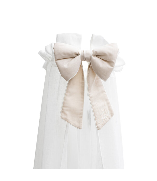 First First - bow for canopy for cot VALENTINA SILENT SANDS - white-beige
