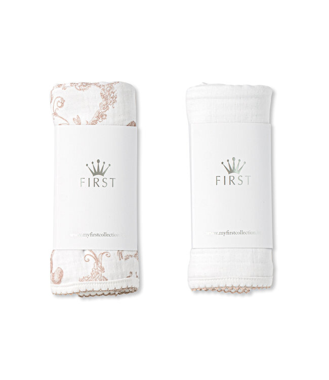 First First - tetra cloth set of 2   ETHNIC WHITE - white-beige