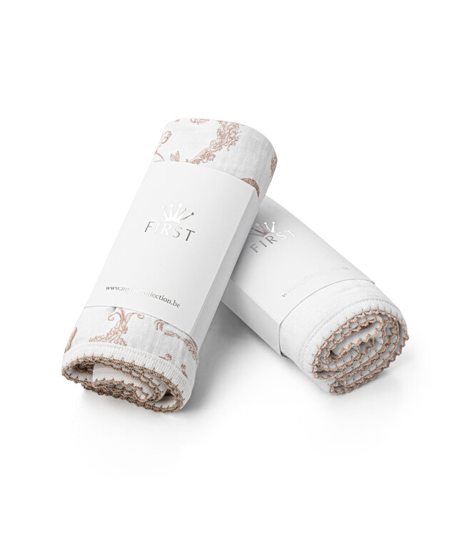 First First - tetra cloth set of 2   ETHNIC WHITE - white-beige