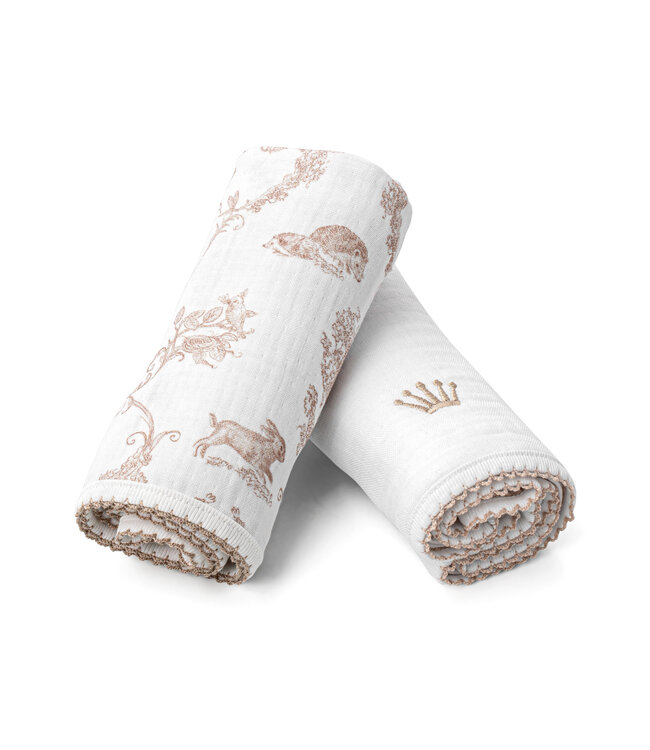 First First - tetra cloth set of 2   ETHNIC WHITE - white-beige