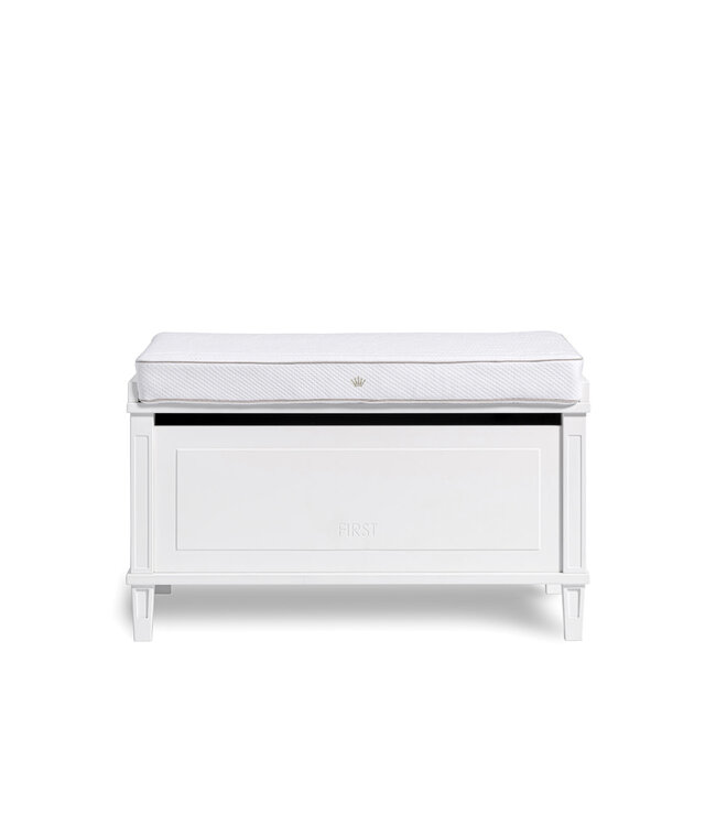 First First - mattress for toy box TOPIO ETHNIC WHITE - white-beige