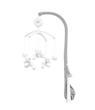First First - musical mobile OSCAR CRYSTAL GREY - white-grey