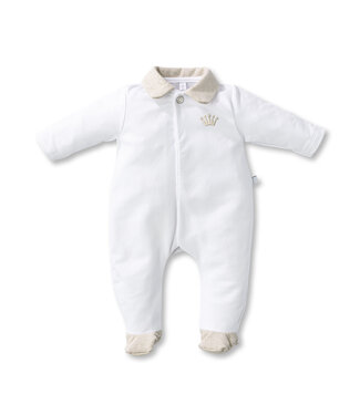 First First - Rompersuit Teddy Bear Backside Oslo FirstÂ®One Collection - White/beige