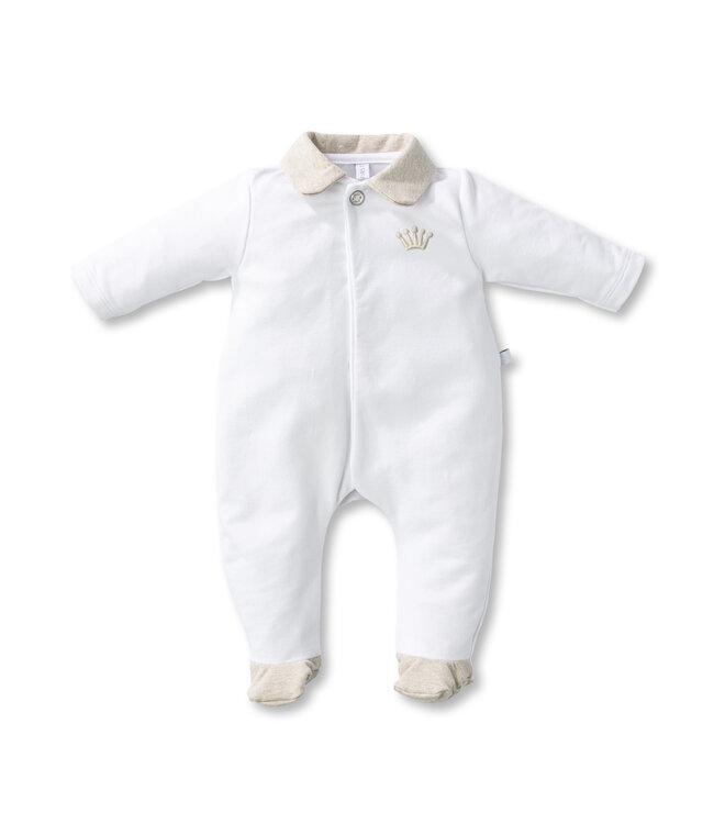 First First - Rompersuit Teddy Bear Backside Oslo FirstÂ®One Collection - White/beige