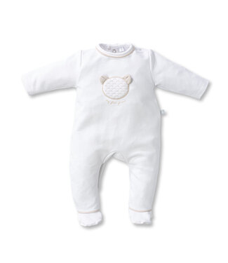 First First - Rompersuit Teddy Bear Frontside Oslo FirstÂ®One Collection - White/beige