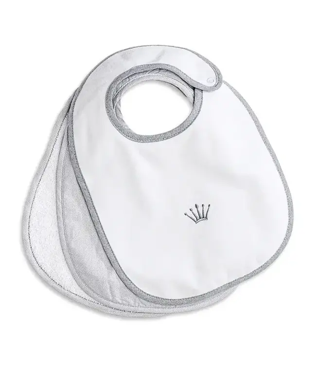 First First - Endless Grey - Set van 3 omkeerbaar slabbetjes.