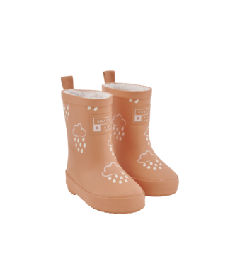 Grass & Air Grass & Air -  Infant Colour-revealing Winter Wellies -  Volcanic Orange