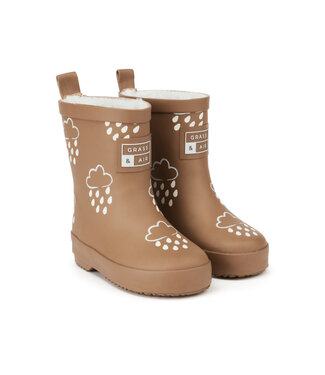 Grass & Air Grass & Air -  Infant Colour-revealing Winter Wellies - Toffee Brown