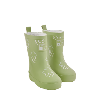 Grass & Air Grass & Air -  Infant Colour-revealing Winter Wellies -  Glacier Green