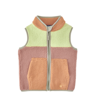 Grass & Air Grass & Air -  Borg Gilet - Pink/ Orange/ Green