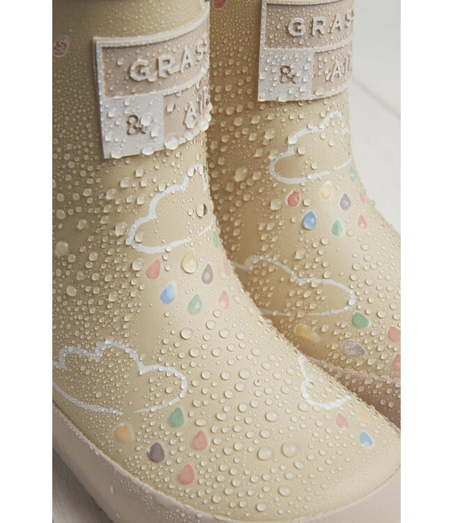 Grass & Air Grass & Air -  Infant Colour-revealing Winter Wellies - Stone