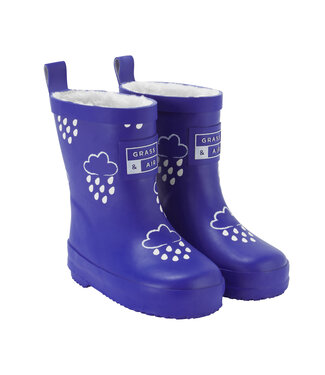 Grass & Air Grass & Air -  Infant Colour-revealing Winter Wellies - Inky Blue