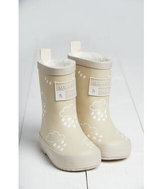 Grass & Air Grass & Air -  Infant Colour-revealing Winter Wellies - Stone