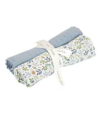 Little Dutch Little Dutch - Swaddle doeken hydrofiel 70 x 70 Forest Adventure & Denim Blue