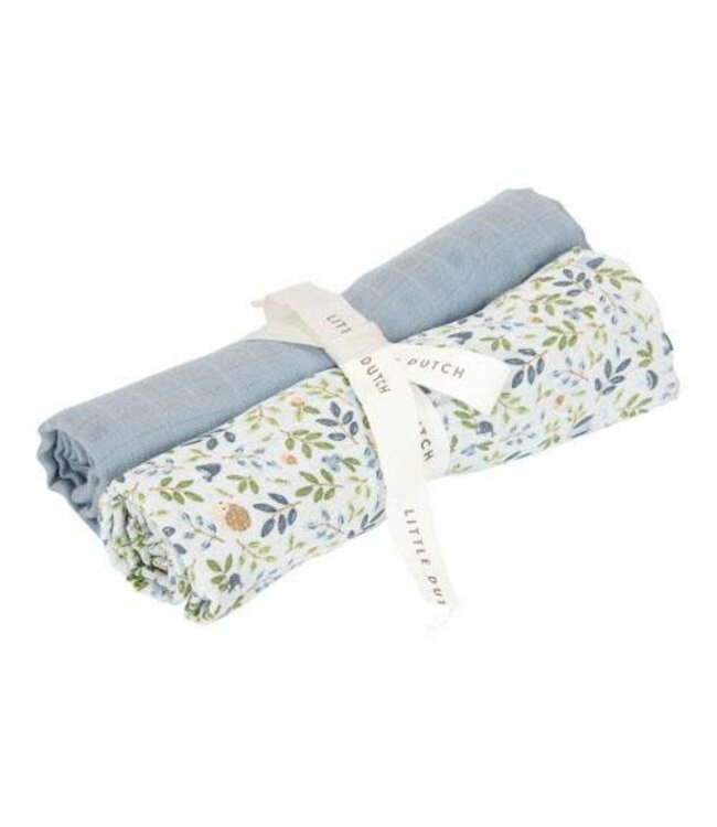 Little Dutch Little Dutch - Swaddle doeken hydrofiel 70 x 70 Forest Adventure & Denim Blue