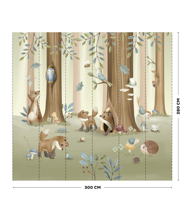 Little Dutch Little Dutch - Fotobehang Forest Friends