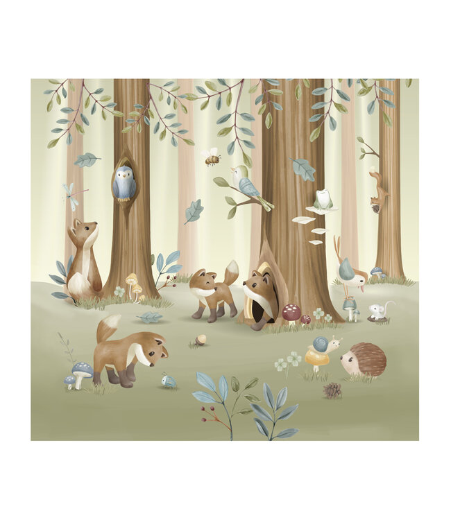 Little Dutch Little Dutch - Fotobehang Forest Friends