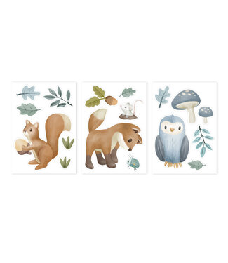 Little Dutch Little Dutch - Muurstickers Forest Friends - 3 vellen