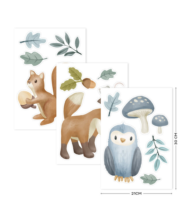 Little Dutch Little Dutch - Muurstickers Forest Friends - 3 vellen