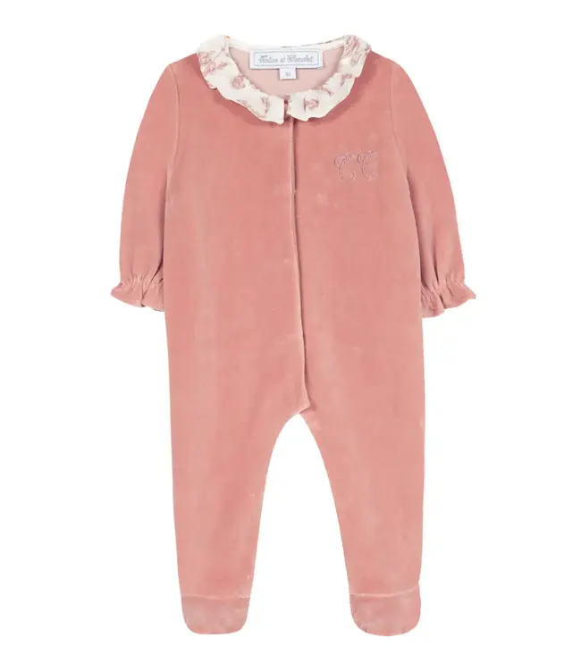 Tartine et Chocoat Tartine et Chocolat - Babypakje velours Toile de Jouy - Peche