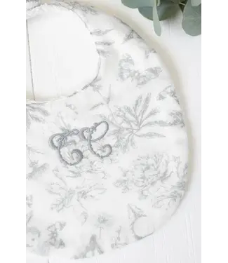 Tartine et Chocolat Tartine et Chocolat - Bavoir T1 Toile de Jouy - Gris