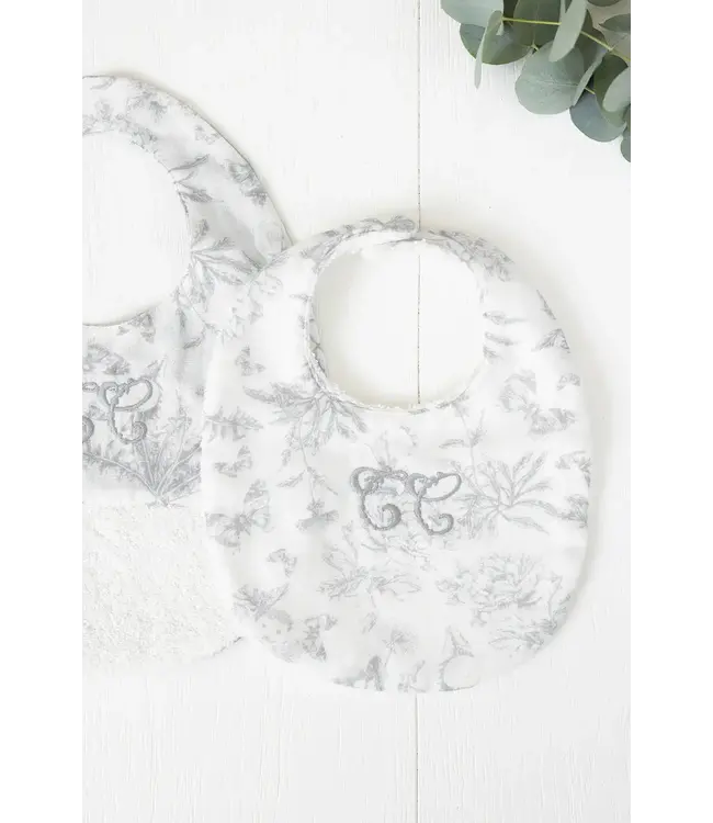 Tartine et Chocolat Tartine et Chocolat - Bavoir T1 Toile de Jouy - Gris