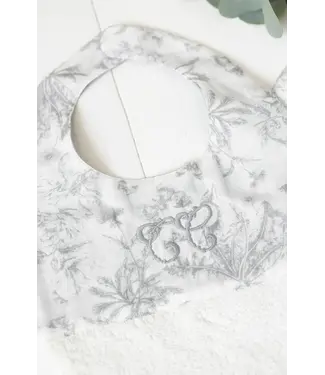 Tartine et Chocolat Tartine et Chocolat - Bavoir T2 Toile de Jouy - Gris