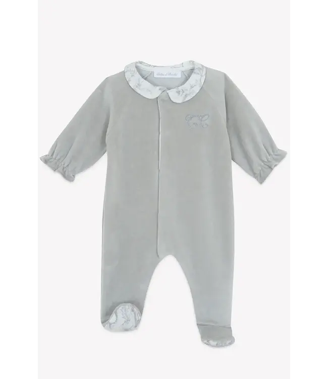 Tartine et Chocolat Tartine et Chocolat - Babypakje velours Toile de Jouy - Gris