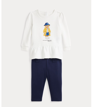 Ralph Lauren Ralph Lauren - Sweatshirt en legging met Polo Bear - Paper white