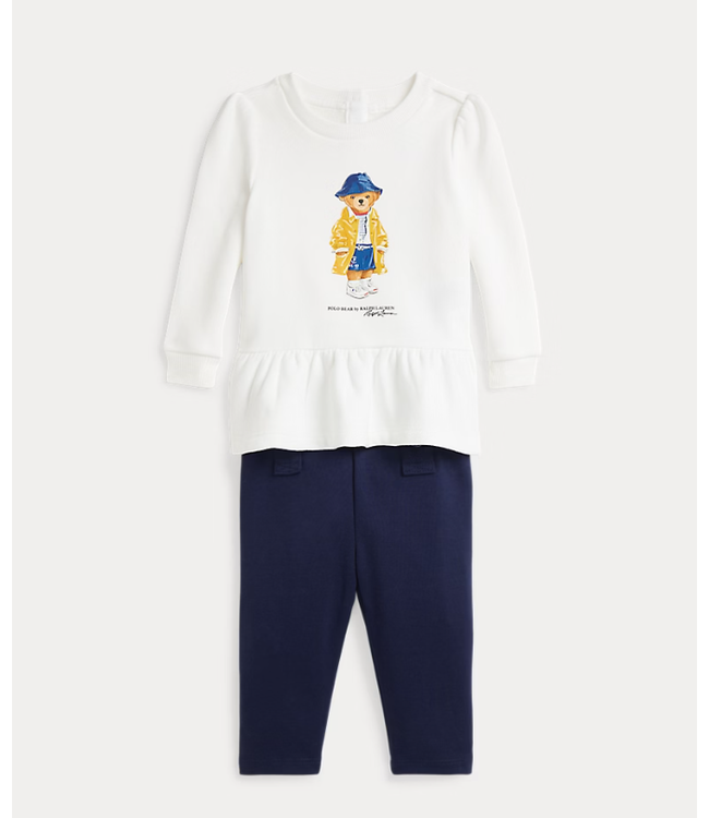 Ralph Lauren Ralph Lauren - Sweatshirt en legging met Polo Bear - Paper white