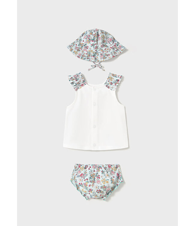 Mayoral Mayoral - Bathing suit set with hat - Jade