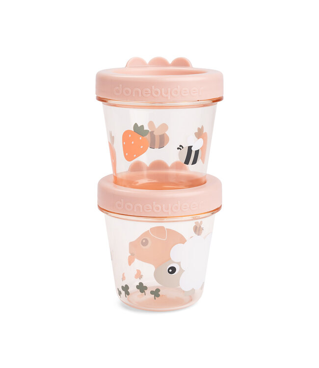 Done by Deer Done by Deer - Baby food container 2-pack Tiny farm Powder