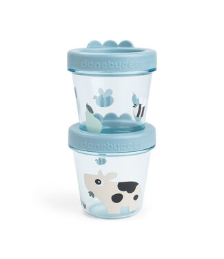 Done by Deer Done by Deer - Baby food container 2-pack Tiny farm Blue