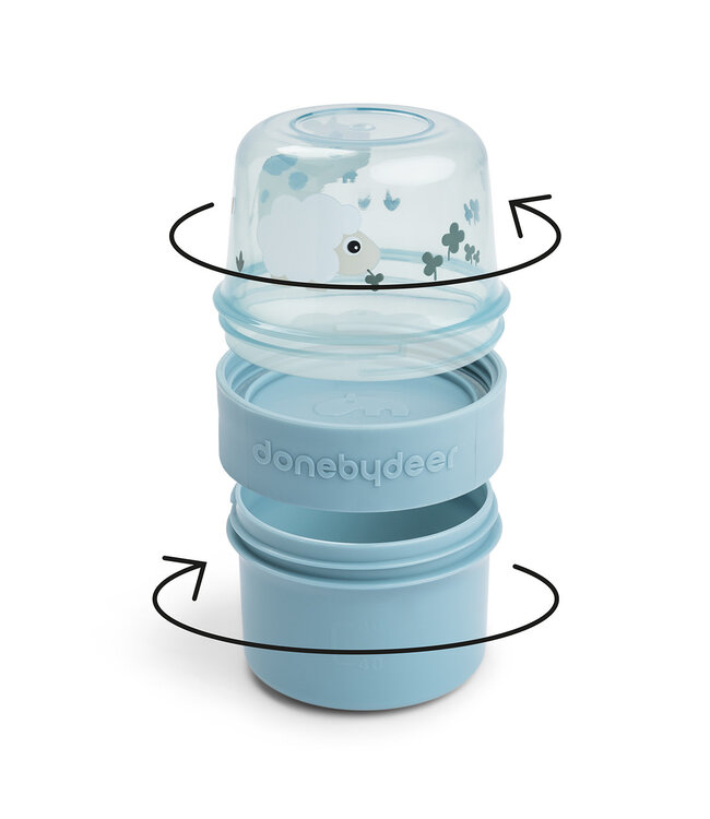 Done by Deer Done by Deer - To go 2-way snack container S Tiny farm Blue