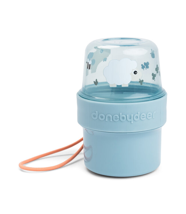 Done by Deer Done by Deer - To go 2-way snack container S Tiny farm Blue