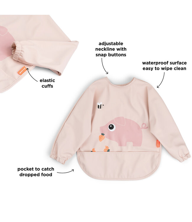 Done by Deer Done by Deer - Sleeved pocket bib Tiny farm Powder