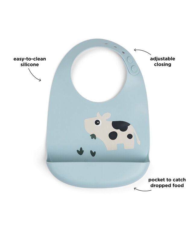 Done by Deer Done by Deer - Silicone bib Dotti Blue