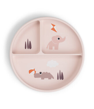 Done by Deer Done by Deer - Stick&Stay compartment plate Playground Powder