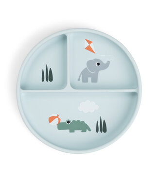 Done by Deer Done by Deer - Stick&Stay compartment plate Playground Blue