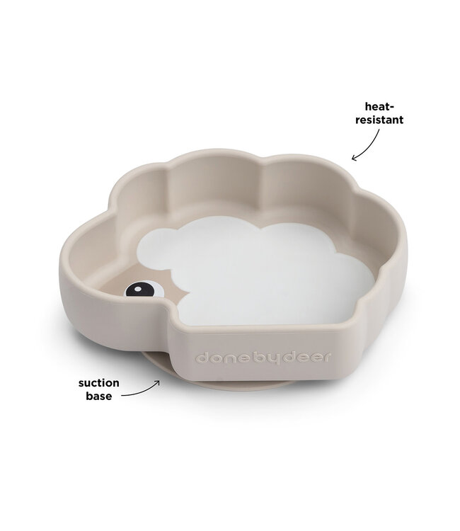 Done by Deer Done by Deer - Silicone Stick&Stay bowl Sheepy Sand