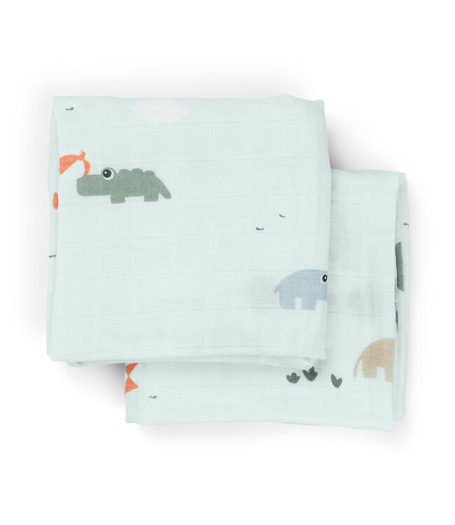 Done by Deer Done by Deer - Burp cloth 2-pack Playground Blue