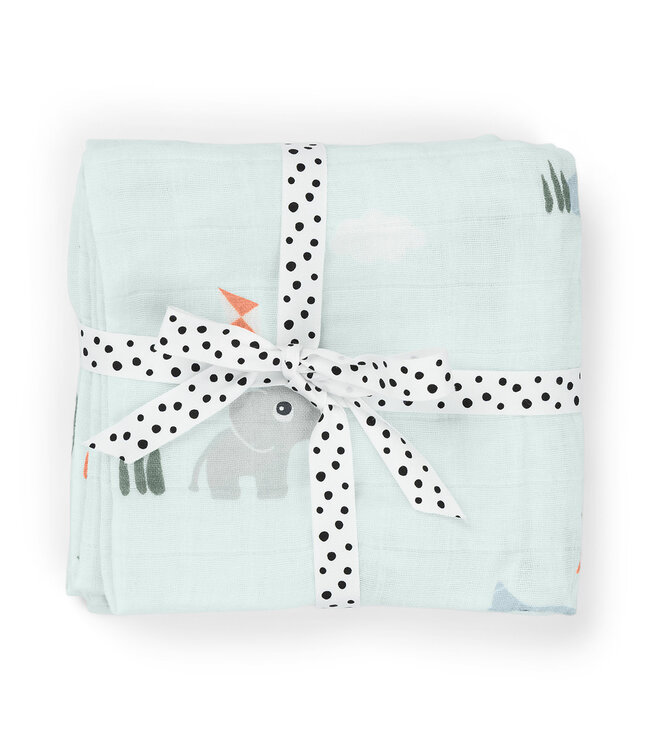 Done by Deer Done by Deer - Burp cloth 2-pack Playground Blue