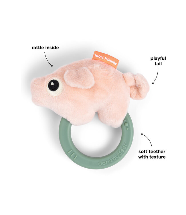 Done by Deer Done by Deer - Sensory rattle w/teether Pigee Colour mix