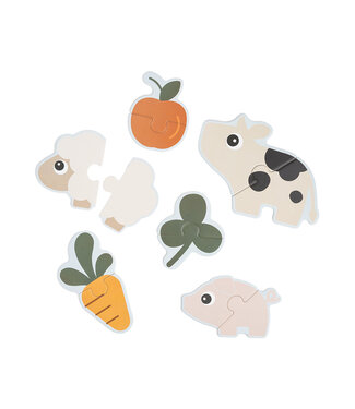 Done by Deer Done by Deer - First jigsaw puzzle set Tiny farm Colour mix