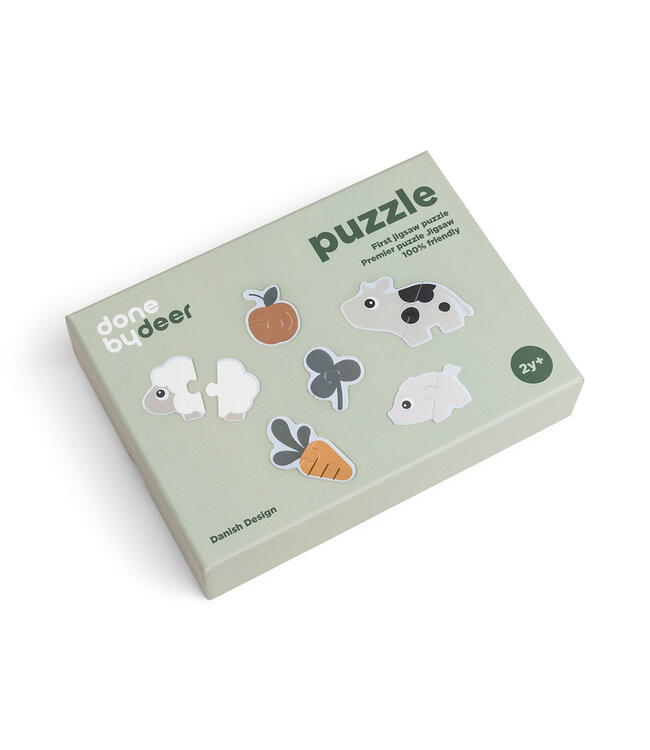Done by Deer Done by Deer - First jigsaw puzzle set Tiny farm Colour mix