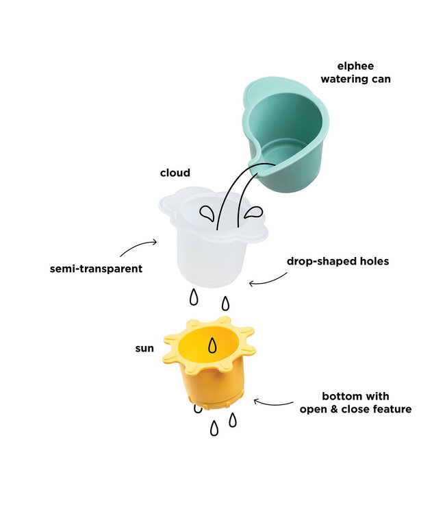 Done by Deer Done by Deer - Water play & stacking cups 3 pcs Elphee Powder